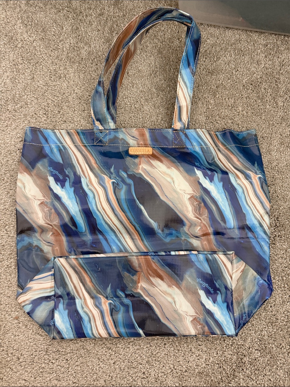 Consuela Blue and Brown Marbled Tote